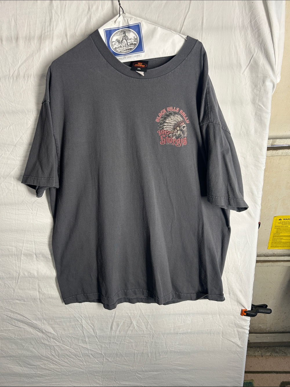 Black Short Sleeve Graphic Tee with Native Chief Emblem